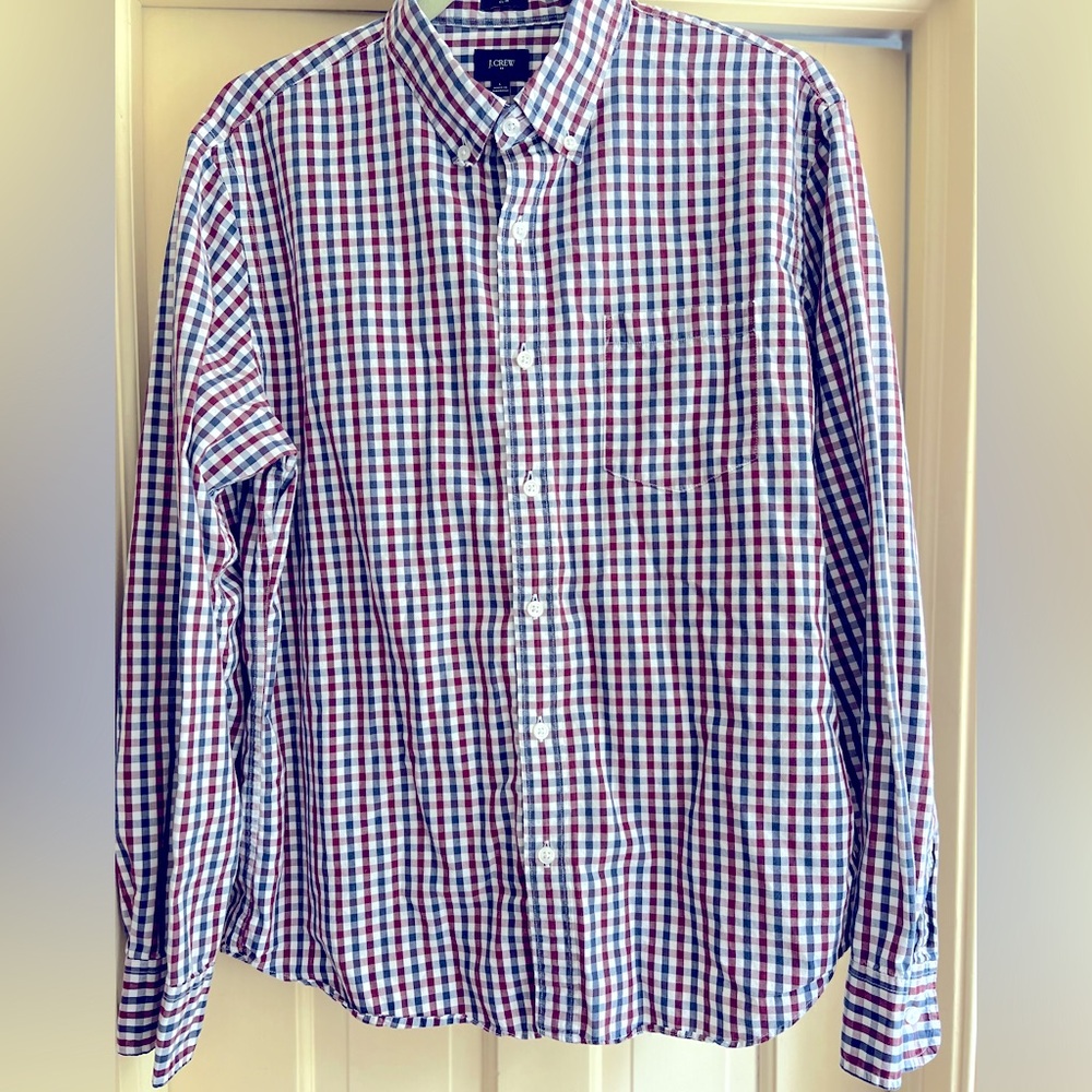 J. Crew Men’s Poplin Button Down Shirt - Slim Fit, Large